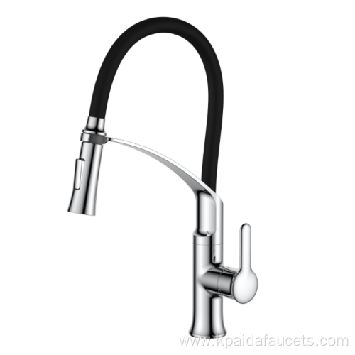 Black Flexible Pull Down Kitchen Sink Faucet